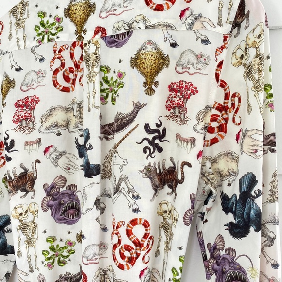 Pretty Snake Freak of Nature Shirt Dress White Small - Picture 11 of 14